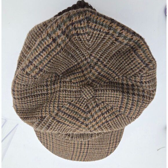 Vintage Sherlock Holmes Style Plaid Cap With Ear Flaps & Quilted Lining For Adul - Picture 5 of 8